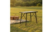 Adjustable Height Table Compact Table with Slatted Tabletop Easy to Set up for Campers, Patio