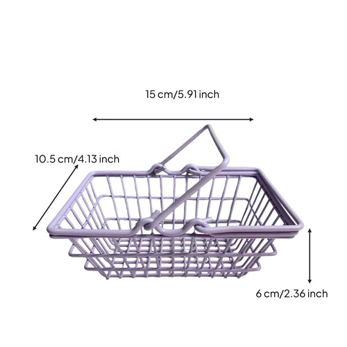 Mini Shopping Basket Cute Design Miniature Grocery Basket Handheld for Dorm Room