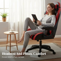 Reclining Ergonomic Chair with Pillows Minimalist Design Gaming Seat for Bedroom