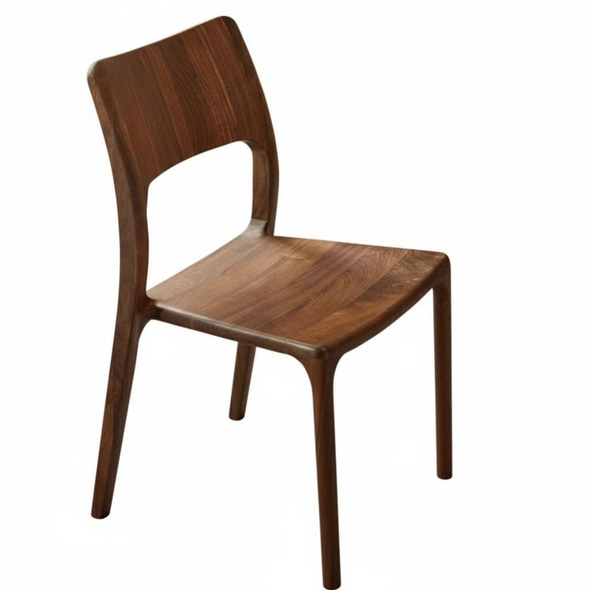 Craftsman design Chair Mortise and Tenon Joinery Armless Wood Chair Curved Backrest Floor Protection Glides for Home Office