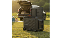 Wheeled Car Fridge with Wheels and Handle Adjustable Car Refrigerator Reliable Portable Fridge with Wheels for Campers, Travelers, Truckers, Road Trips, Camping, Rv Travel, Home Backup