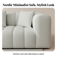 Quilted Block Sofa Minimalist Design Couch Soft Touch Living Room Furniture for Apartment Dwellers, Young Adults, Lounge Area, Bedroom