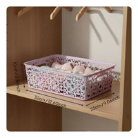 Underwear Organizer Bin Ventilated Plastic Lace Basket with Lid for Bedroom
