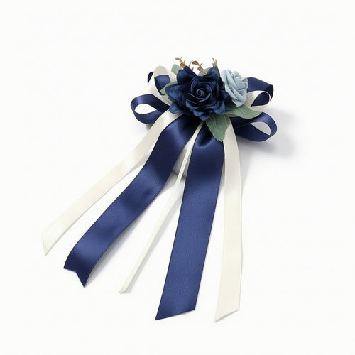 Car Mirror Bow with Streamers Floral Decorations Romantic for Brides