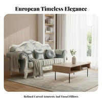 3 Pieces 3 Piece Button-Tufted Couch collection Removable and cleanable slipcovers Sofa Set European design Upholstered Seating for Small Spaces, salon