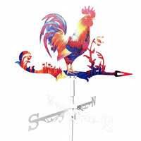 Weathercock Weathervane Wrought Iron Roof Mount Wind Indicator Easy to Install Outdoor Decoration for Yard, Farmhouse