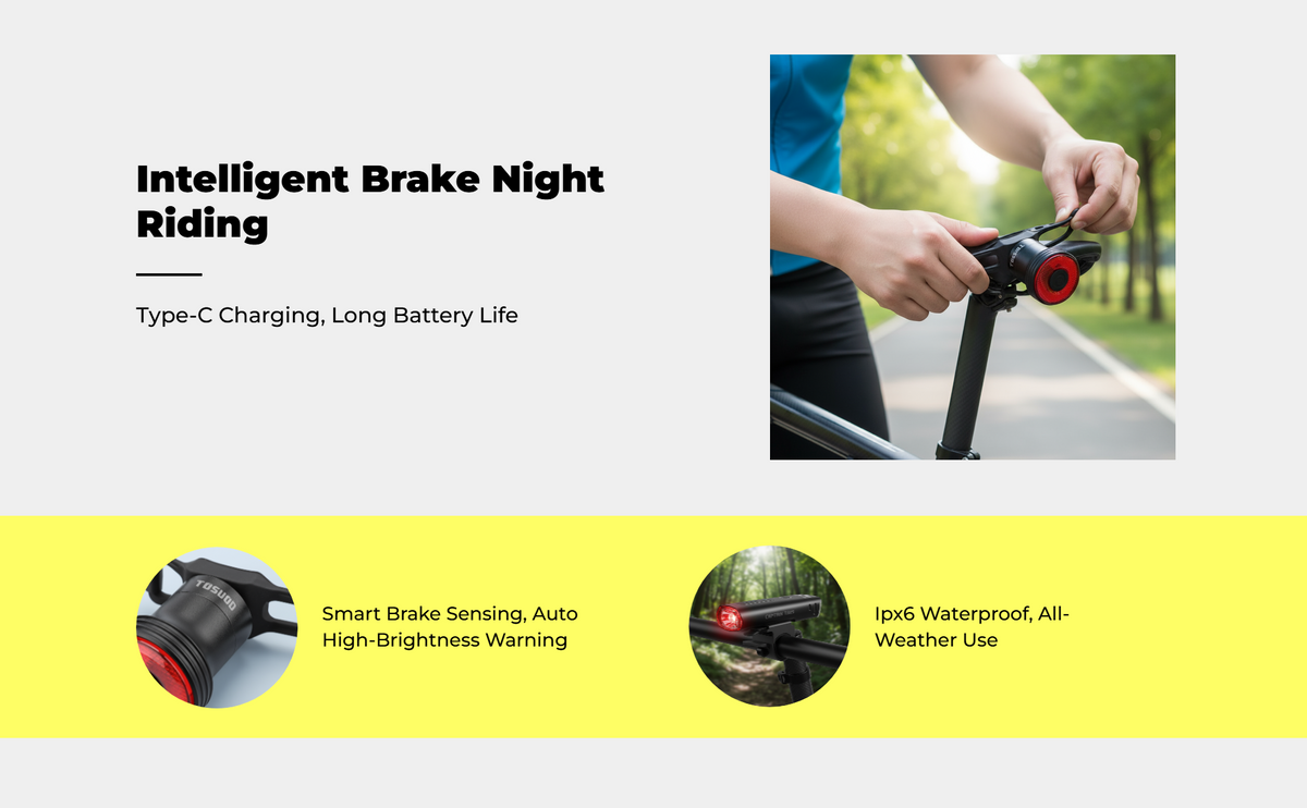 USB Rechargeable Smart Brake Sensing Bike Tail Light
