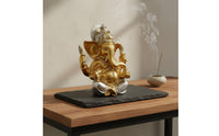 Resin Ganesha Sculpture Lotus Throne Ganesha Figure Figurine Wealth And