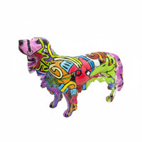 Golden Retriever Figurine Realistic Detail Golden Retriever Statue Resin Material Colorful Dog Sculpture for Housewarming