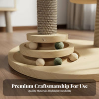 Stable Design Cat Tree with Scratching Post Non-Slip Base Cat Scratching Post with Toys Includes Catnip Balls for Indoors, Living Room, Home