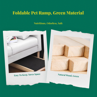 Foldable wooden pet stairs, non-slip