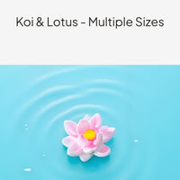 Koi Fish Lotus Leaf Resin Miniature Aquarium Decor