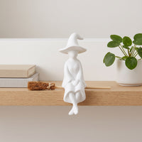 Enchantress on Witch's Riding Implement Ornament Dangling Enchantress on Witch's Riding Implement Whimsical Shelf Sitter for Mantel, Windowsill