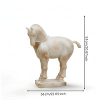 Horse Sculpture with Base Classical Chinese Style Resin Statue Fine Workmanship