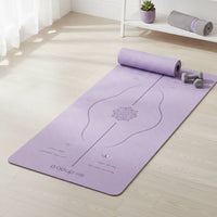 Non-Slip Exercise Mat with Alignment Lines Thick Exercise Mat with Carrying Bag Cushioned Textured for Yogis, Beginners, Home Gym, Pilates