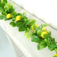 Artificial Lemon Vine with Spring Leaves and Grass Decor