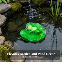 Waterproof Floating Frog Statue Weatherproof Floating Frog Figurine Long-Lasting Lifelike Details for Fountain, Swimming Pool, Aquatic Aquarium