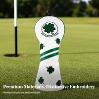 Golf Wood Headcover with Shamrock Motif | Leather-Like Textured Exterior, Elasticized Opening for Secure Fit, headcover Wood Headcover