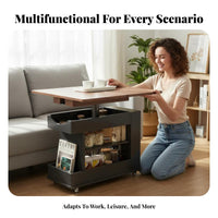 Adjustable C-Shaped Table Space Saving Household Furniture Mobile Design Multi-Purpose for Students, Remote Workers, Home Office