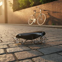 Vintage-Style Cycle Saddle with Springs Sprung Leather Cycle Saddle Riveted Retro Bike Seat Shock-Absorbing for Hobbyists, Commuters, Cruiser Bikes