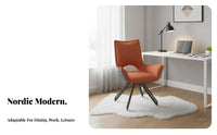 Upholstered Rotating Chair with Cross-Shaped Base Modern Minimalist Look Dining Seat Ergonomic Backrest Easy Assembly