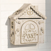 Vintage Iron Mailbox Decorative Outdoor Letter Box Easy to Install for Home