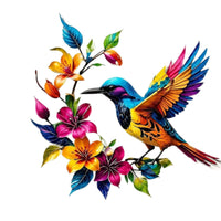 Hummingbird Wall Art Leaf Design Floral Cutout Wall Art Sculpture Decorative Home Decor