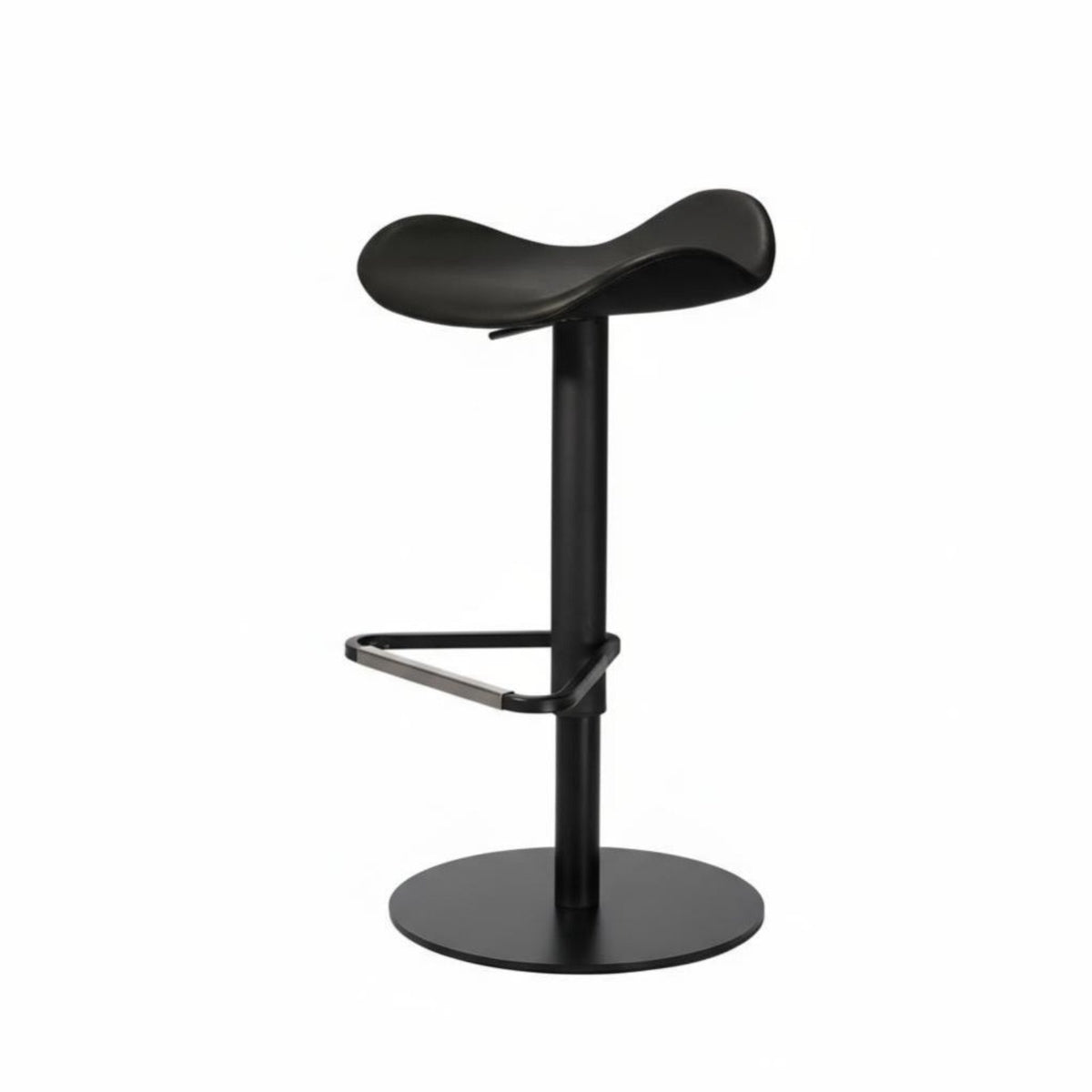 Adjustable Rotating Stool with Backrest Light Luxury Design Adjustable Pedestal Stool Padded Seat Built-in Footrest for Adults