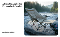 Highsupport Moon Chair sturdy Duty Folding Lounger Integrated drink Holder for Adults