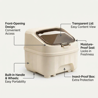 Rice Container Storage Measuring Cup Sealed, Rice Dispenser Container Cereal, Container Large Airtig - Image 6