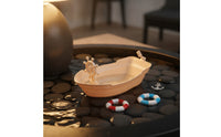 Nautical Miniature Boat with Oars Seaside Plastic Boat Model Beach-Style Decor Small for Aquariums