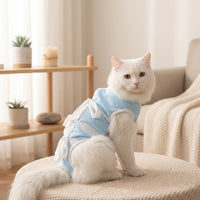 Cat Recovery Suit with Ties Back, Sleeveless Full Body Post-Surgery Clothes for Kitten Recovery, Anti-Licking Suit