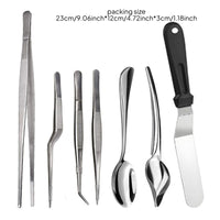 Multi-Use Stainless Steel Plating Tool Spoon Drawing Tool Style Precision Food Tweezers