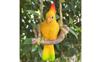 Parrot Swing Ornament Weather-Resistant Resin Bird Swing Decoration Hand-Painted