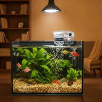 Transparent Aquarium Filter with Current-Adjustment Knob Compact Hang-on-Back Filter Slimline Quiet for Aquatic Life Tanks, Small Aquariums