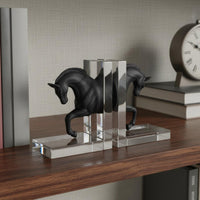 Horse Head Bookends Nordic Design Decorative Bookend Pair Transparent Acrylic