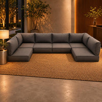 7-Piece Sofa Cushion Set PP Filling Home Padding Tie-Secured for Living Room