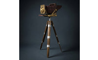 Camera Model with Tripod Nostalgic Retro Camera Model Prop Antique Decor Artisanal for Collectors, Photo Studio, Cafe