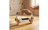 Hand Held Semicircular Tambourine Compact Handheld Tambourine Portable Percussion Hoop with Bells Easy to Use for Singers, Students, Stage, Karaoke, Classroom