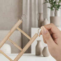 Climbing Ladder Parrot Swing for Parakeets Cockatiels, Wooden Avian Ladder Hanging Toy, Wooden Pet Bird Toy for Engaging Cage Activity Time