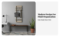 Nordic Design Multi-Hook Rack Space-Saving Adjustable Peg Coat Hanger Sturdy Wall Organizer Easy to Install for Design Enthusiasts, Homeowners, Entryway, Hallway, Bedroom, Living Room