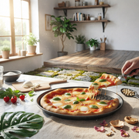 Perforated Pizza Pan Flat Base Cooking Tool Even Heating