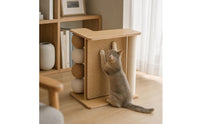 L Shaped Couch Feline Corner Scratching Pillar Vertical Couch Feline Corner Scratcher Space-Saving for Cats, Kittens, Living Room, Apartment