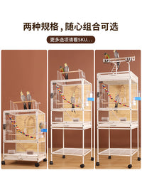 Transparent Acrylic Wooden Bird Cage for Parrots with Anti-Escape Design