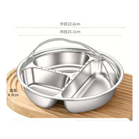 Compartmented Steaming Plate Raised Walls Divided Steamer Tray Polished Rim