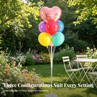 Easy to Assemble Balloon Display Stand | Clear Support Rods, Reusable Frame, Balloon Stand with Base, for Birthday Parties