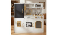 Wooden Play Kitchen with Refrigerator Toy Kitchen Set for Children, Classroom