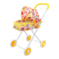 Infant Doll Carriage Cloth Seat Pretend Play Pushchair Four Wheels for Children