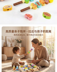 Wooden BBQ Grill Play Set for Kids Role Play