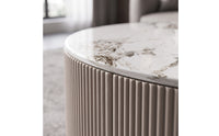 2 Pieces Round Coffee Table Modern Coffee Table Set Minimalist Nesting Tables for Living Room, Lounge